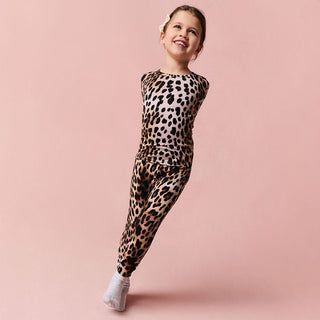 Bamboo Long Sleeve Pajama Set - Loretta Leopard Posh Peanut