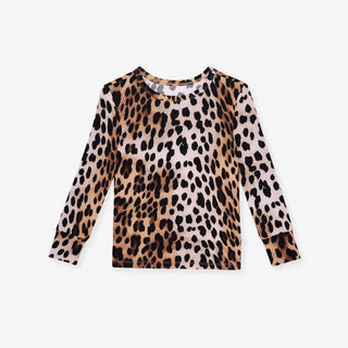 Bamboo Long Sleeve Pajama Set - Loretta Leopard Posh Peanut