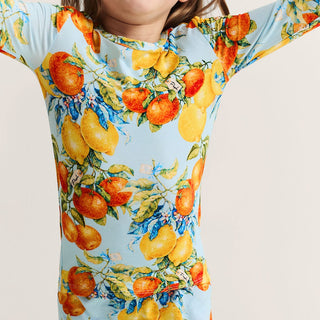 Bamboo Long Sleeve Pajama Set - Lucia (Citrus) Posh Peanut
