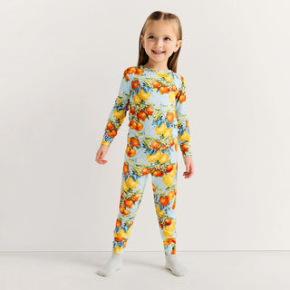 Bamboo Long Sleeve Pajama Set - Lucia (Citrus) Posh Peanut