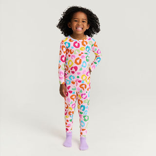 Bamboo Long Sleeve Pajama Set - Luella (Leopard) Posh Peanut Size: 3T-4T