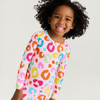 Bamboo Long Sleeve Pajama Set - Luella (Leopard) Posh Peanut Size: 3T-4T