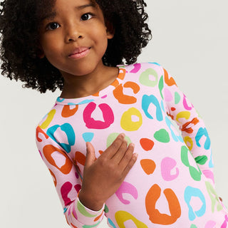 Bamboo Long Sleeve Pajama Set - Luella (Leopard) Posh Peanut Size: 3T-4T
