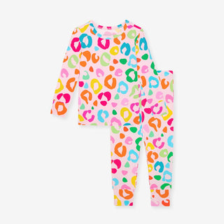 Bamboo Long Sleeve Pajama Set - Luella (Leopard) Posh Peanut Size: 3T-4T