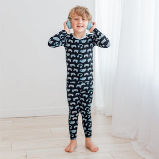 Bamboo Long Sleeve Pajama Set - Midnight Gamer KicKee Pants Size: 3T