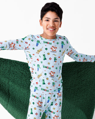 Bamboo Long Sleeve Pajama Set - Minecraft Chicken Jockey Bellabu Bear Size: 18-24 Months