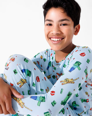 Bamboo Long Sleeve Pajama Set - Minecraft Chicken Jockey Bellabu Bear Size: 18-24 Months