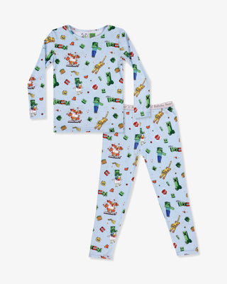 Bamboo Long Sleeve Pajama Set - Minecraft Chicken Jockey Bellabu Bear Size: 18-24 Months