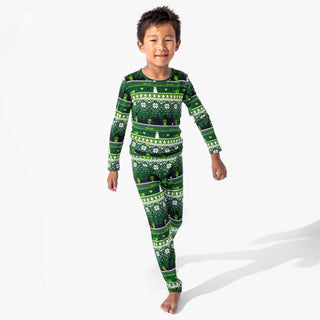 Bamboo Long Sleeve Pajama Set - Minecraft Christmas Bellabu Bear Size: 3T