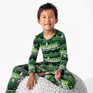 Bamboo Long Sleeve Pajama Set - Minecraft Christmas Bellabu Bear Size: 3T