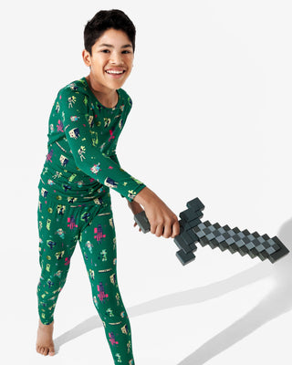 Bamboo Long Sleeve Pajama Set - Minecraft Mobs Bellabu Bear Size: 18-24 Months