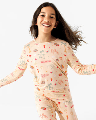 Bamboo Long Sleeve Pajama Set - Minecraft Summer Vibes Bellabu Bear Size: 18-24 Months