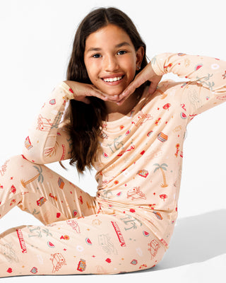 Bamboo Long Sleeve Pajama Set - Minecraft Summer Vibes Bellabu Bear Size: 18-24 Months