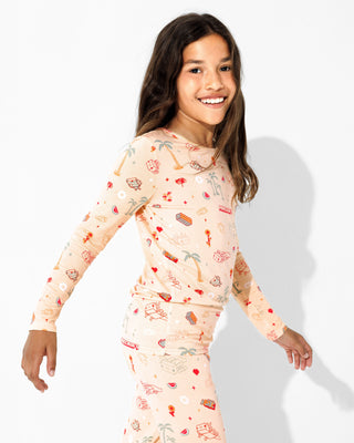 Bamboo Long Sleeve Pajama Set - Minecraft Summer Vibes Bellabu Bear Size: 18-24 Months