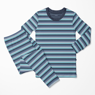 Bamboo Long Sleeve Pajama Set - Moonlight Bay Stripe