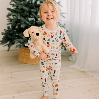 Bamboo Long Sleeve Pajama Set - Natural Christmas Story