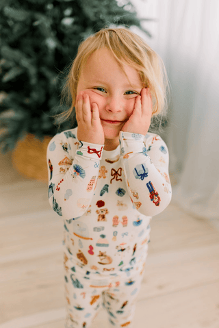 Bamboo Long Sleeve Pajama Set - Natural Christmas Story