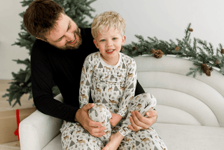 Bamboo Long Sleeve Pajama Set - Natural Forest Moose