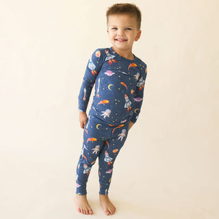 Bamboo Long Sleeve Pajama Set - Odyssey (Space) Posh Peanut Size: 3T-4T