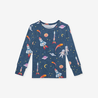 Bamboo Long Sleeve Pajama Set - Odyssey (Space) Posh Peanut Size: 3T-4T