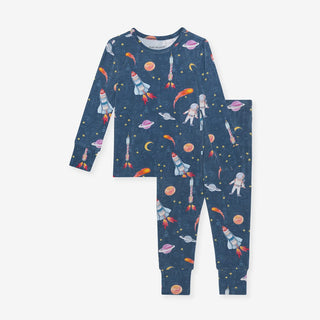 Bamboo Long Sleeve Pajama Set - Odyssey (Space) Posh Peanut Size: 3T-4T