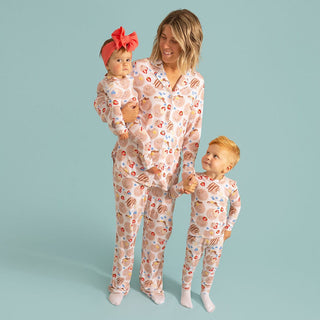 Bamboo Long Sleeve Pajama Set - Pancakes Posh Peanut Size: 3T-4T