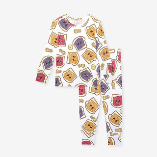 Bamboo Long Sleeve Pajama Set - Peanut Butter Jelly Time Posh Peanut Size: 3T-4T