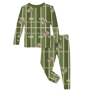 Bamboo Long Sleeve Pajama Set - Pesto FootballKicKee PantsSize: 2T