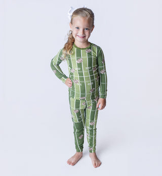 Bamboo Long Sleeve Pajama Set - Pesto FootballKicKee PantsSize: 2T
