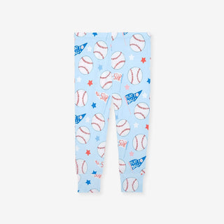 Bamboo Long Sleeve Pajama Set - Play Ball (Baseballs) Posh Peanut Size: 3T-4T