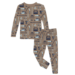 Bamboo Long Sleeve Pajama Set - Portabella Fall Tools KicKee Pants Size: 2T