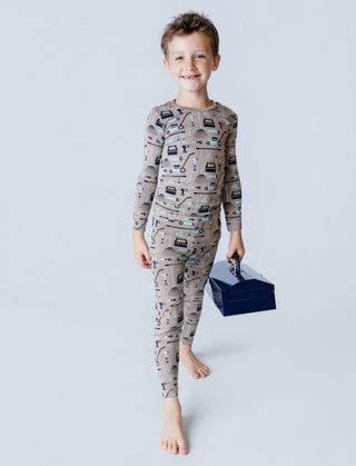 Bamboo Long Sleeve Pajama Set - Portabella Fall Tools KicKee Pants Size: 2T