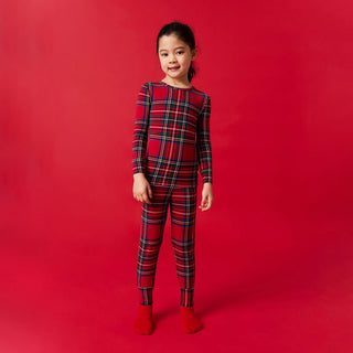 Bamboo Long Sleeve Pajama Set - Red Tartan Plaid