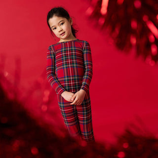 Bamboo Long Sleeve Pajama Set - Red Tartan Plaid