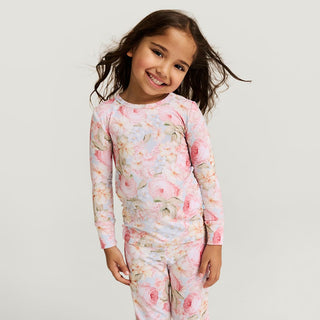Bamboo Long Sleeve Pajama Set - Rose Dreams (Floral) Posh Peanut Size: 3T-4T