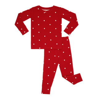 Bamboo Long Sleeve Pajama Set - Ruby Polka Dot
