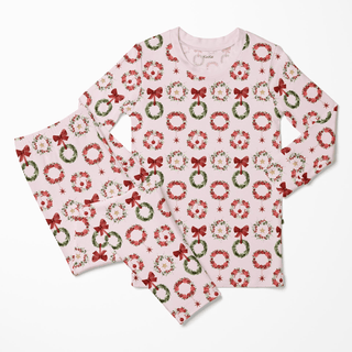 Bamboo Long Sleeve Pajama Set - Shrinking Violet Wreath
