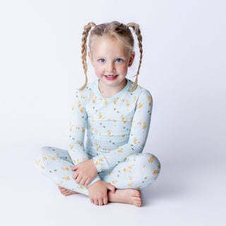 Bamboo Long Sleeve Pajama Set - Spring Sky Feeding DucksKicKee PantsSize: 2T