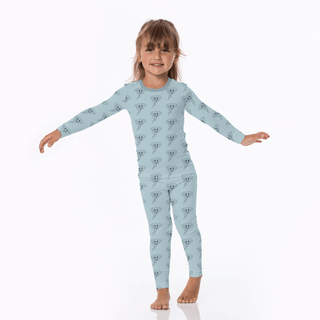 Bamboo Long Sleeve Pajama Set - Spring Sky Happy Tornado KicKee Pants Size: 2T