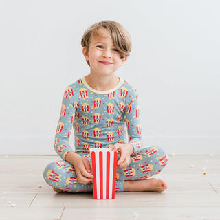 Bamboo Long Sleeve Pajama Set - Stormy Sea Movie Night KicKee Pants Size: 3T