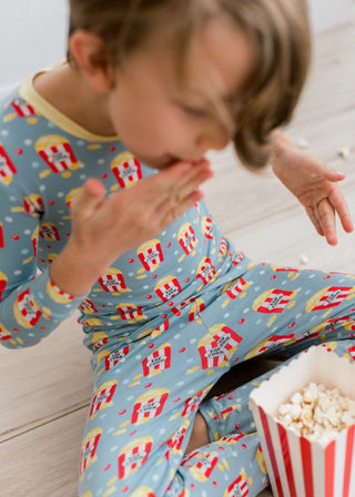 Bamboo Long Sleeve Pajama Set - Stormy Sea Movie Night KicKee Pants Size: 3T