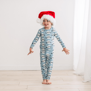 Bamboo Long Sleeve Pajama Set - Stormy Sea Santa's Sleigh KicKee Pants Size: 2T