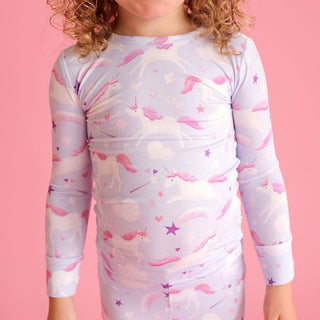Bamboo Long Sleeve Pajama Set - Thea (Unicorns) Posh Peanut Size: 3T-4T