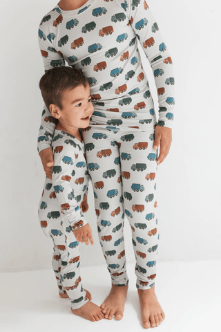 Bamboo Long Sleeve Pajama Set - Trash Trucks In My Jammers Size: 3T