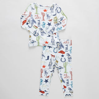 Bamboo Long Sleeve Pajama Set - Western Dreams Pink Chicken Size: 18-24 Months