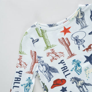 Bamboo Long Sleeve Pajama Set - Western Dreams Pink Chicken Size: 18-24 Months