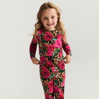 Bamboo Long Sleeve Pajama Set - Wild Roses Posh Peanut