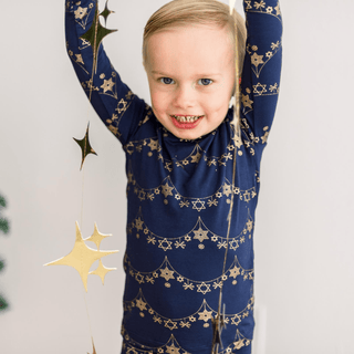 Bamboo Long Sleeve Pajama Set - Winter Garland KicKee Pants Size: 2T