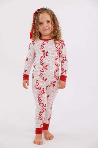 Bamboo Long Sleeve Pajama Set - Wrapped in Bows