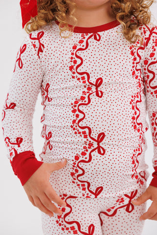 Bamboo Long Sleeve Pajama Set - Wrapped in Bows